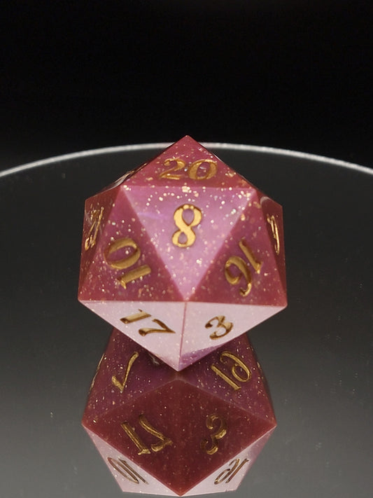 Mauve and Gold D20 Chonk