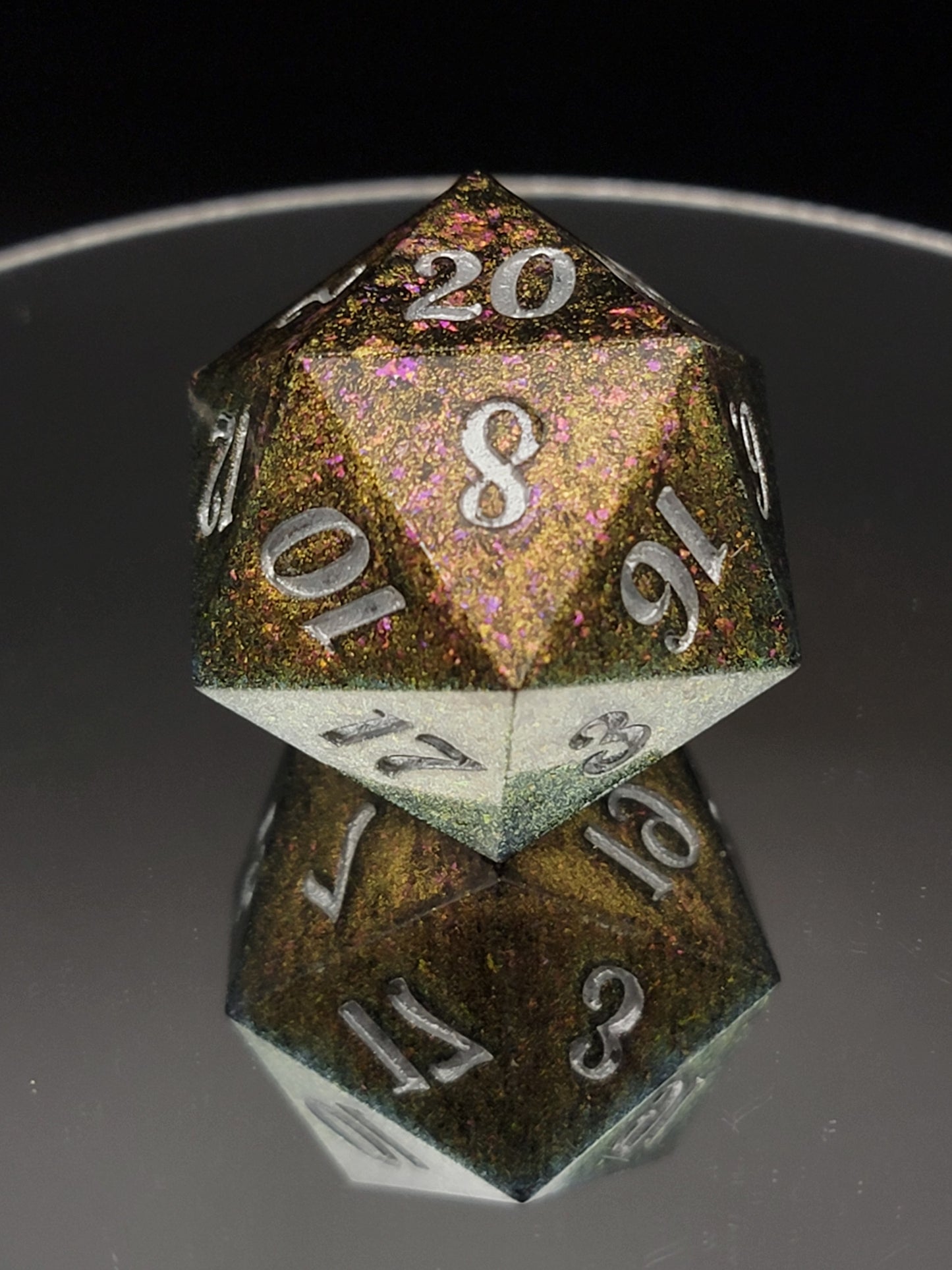 Bronze and Pink D20 Chonk